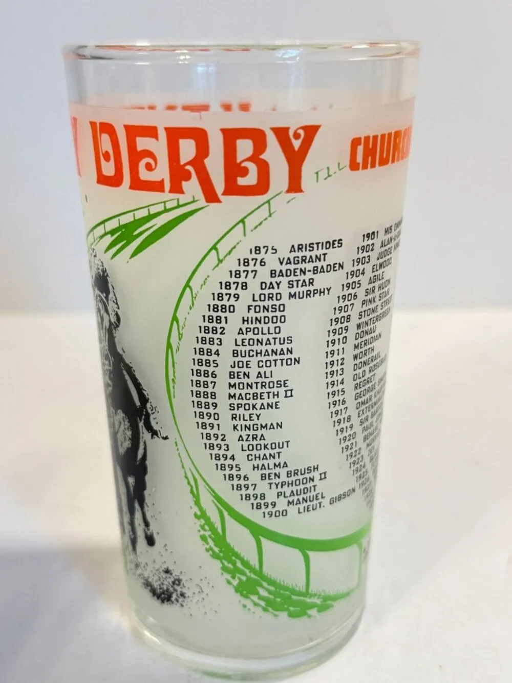 Vintage 1972 Kentucky Derby Mint Julep Glass Churchill Downs Barware